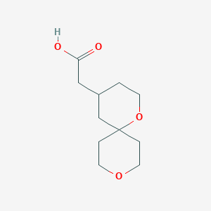2-(1,9-Dioxaspiro[5.5]undecan-4-yl)acetic acid chemical structure (CAS 1367798-31-9)