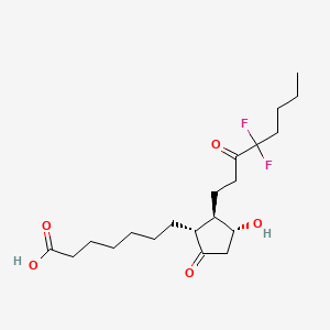 7-((1R,2R,3R)-2-(4,4-Difluoro-3-oxooctyl)-3-hydroxy-5-oxocyclopentyl)heptanoic acid chemical structure (CAS 136790-76-6)