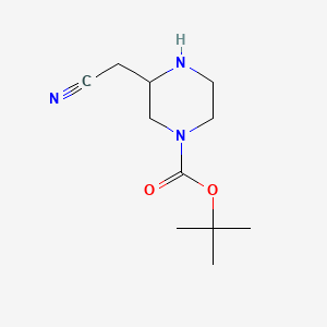 tert-Butyl 3-(cyanomethyl)piperazine-1-carboxylate chemical structure (CAS 1367929-39-2)