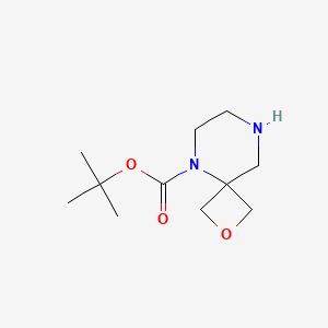 tert-Butyl 2-oxa-5,8-diazaspiro[3.5]nonane-5-carboxylate chemical structure (CAS 1367936-05-7)