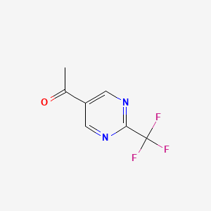 1-(2-(Trifluoromethyl)pyrimidin-5-yl)ethanone chemical structure (CAS 1367970-52-2)