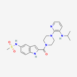 N-(2-(4-(3-(Isopropylamino)pyridin-2-yl)piperazine-1-carbonyl)-1H-indol-5-yl)methanesulfonamide chemical structure (CAS 136817-59-9)