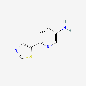 6-(Thiazol-5-yl)pyridin-3-amine chemical structure (CAS 1368180-59-9)