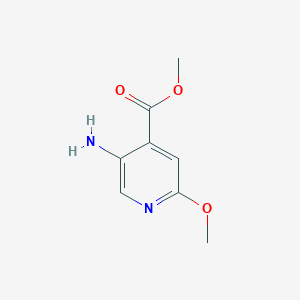 Methyl 5-amino-2-methoxyisonicotinate chemical structure (CAS 1368183-31-6)