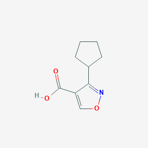 3-Cyclopentylisoxazole-4-carboxylic acid chemical structure (CAS 1368184-98-8)