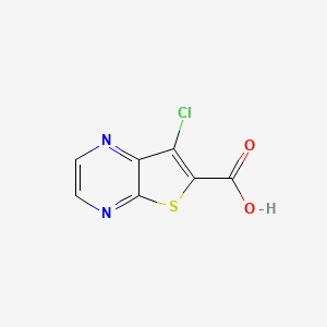 7-Chlorothieno[2,3-b]pyrazine-6-carboxylic acid chemical structure (CAS 1368311-23-2)