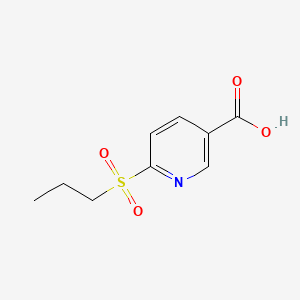 6-(Propylsulfonyl)nicotinic acid chemical structure (CAS 1368987-21-6)