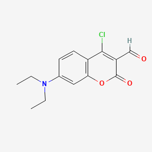4-Chloro-7-(diethylamino)-2-oxo-2H-chromene-3-carbaldehyde chemical structure (CAS 136918-66-6)