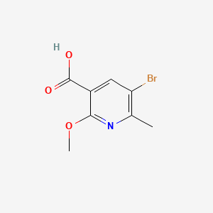 5-Bromo-2-methoxy-6-methylpyridine-3-carboxylic acid chemical structure (CAS 1369354-33-5)