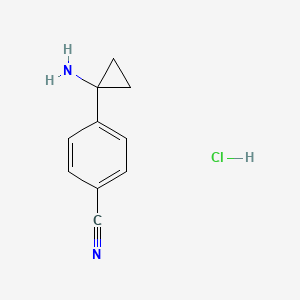 4-(1-Aminocyclopropyl)benzonitrile hydrochloride chemical structure (CAS 1369512-65-1)