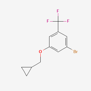 1-Bromo-3-(cyclopropylmethoxy)-5-(trifluoromethyl)benzene chemical structure (CAS 1369928-61-9)