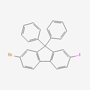 2-Bromo-7-iodo-9,9-diphenyl-9H-fluorene chemical structure (CAS 1369940-01-1)
