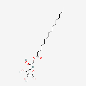 (S)-2-((R)-3,4-Dihydroxy-5-oxo-2,5-dihydrofuran-2-yl)-2-hydroxyethyl palmitate chemical structure (CAS 137-66-6)