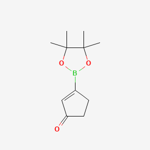 3-(4,4,5,5-Tetramethyl-1,3,2-dioxaborolan-2-yl)cyclopent-2-enone chemical structure (CAS 1370008-65-3)
