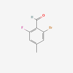 2-Bromo-6-fluoro-4-methylbenzaldehyde chemical structure (CAS 1370025-54-9)
