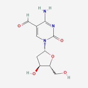 4-Amino-1-((2R,4S,5R)-4-hydroxy-5-(hydroxymethyl)tetrahydrofuran-2-yl)-2-oxo-1,2-dihydropyrimidine-5-carbaldehyde chemical structure (CAS 137017-45-9)