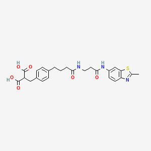 2-(4-(4-((3-((2-Methylbenzo[d]thiazol-6-yl)amino)-3-oxopropyl)amino)-4-oxobutyl)benzyl)malonic acid chemical structure (CAS 1370290-34-8)