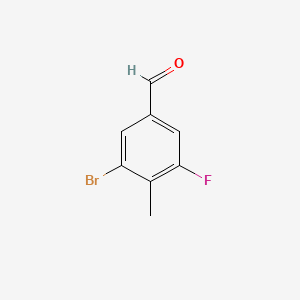 5-Bromo-3-fluoro-4-methylbenzaldehyde chemical structure (CAS 1370411-47-4)
