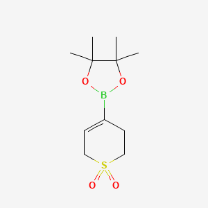 4-(4,4,5,5-Tetramethyl-1,3,2-dioxaborolan-2-yl)-3,6-dihydro-2H-thiopyran 1,1-dioxide chemical structure (CAS 1370535-33-3)