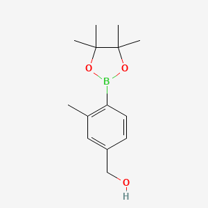 (3-Methyl-4-(4,4,5,5-tetramethyl-1,3,2-dioxaborolan-2-yl)phenyl)methanol chemical structure (CAS 1370732-71-0)
