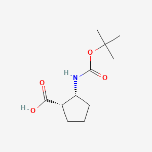 (1S,2R)-2-((tert-Butoxycarbonyl)amino)cyclopentanecarboxylic acid chemical structure (CAS 137170-89-9)