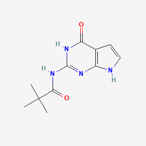 N-(4-Oxo-4,7-dihydro-1H-pyrrolo[2,3-d]pyrimidin-2-yl)pivalamide chemical structure (CAS 137281-08-4)
