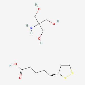 (R)-5-(1,2-dithiolan-3-yl)pentanoic acid 2-amino-2-(hydroxymethyl)propane-1,3-diol salt chemical structure (CAS 137314-40-0)