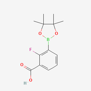 2-Fluoro-3-(4,4,5,5-tetramethyl-1,3,2-dioxaborolan-2-yl)benzoic acid chemical structure (CAS 1373168-89-8)