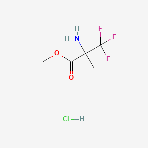 Methyl 2-amino-3,3,3-trifluoro-2-methylpropanoate hydrochloride chemical structure (CAS 1373223-05-2)