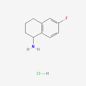 6-Fluoro-1,2,3,4-tetrahydro-naphthalen-1-ylamine hydrochloride chemical structure (CAS 1373223-69-8)