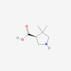 (3S)-4,4-Dimethyl-pyrrolidine-3-carboxylic acid chemical structure (CAS 1373232-20-2)