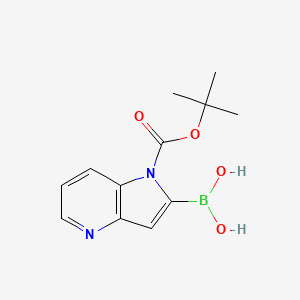 {1-[(tert-Butoxy)carbonyl]pyrrolo[3,2-b]pyridin-2-yl}boronic acid chemical structure (CAS 1373273-46-1)
