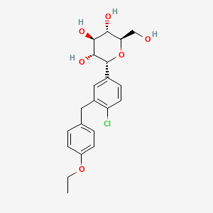 (2R,3R,4R,5S,6R)-2-(4-Chloro-3-(4-ethoxybenzyl)phenyl)-6-(hydroxymethyl)tetrahydro-2H-pyran-3,4,5-triol chemical structure (CAS 1373321-04-0)