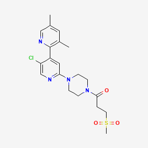 1-(4-(5'-Chloro-3,5-dimethyl-[2,4'-bipyridin]-2'-yl)piperazin-1-yl)-3-(methylsulfonyl)propan-1-one chemical structure (CAS 1373615-35-0)
