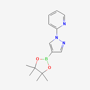 2-[4-(Tetramethyl-1,3,2-dioxaborolan-2-yl)-1H-pyrazol-1-yl]pyridine chemical structure (CAS 1373616-12-6)