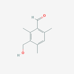 3-(Hydroxymethyl)-2,4,6-trimethylbenzaldehyde chemical structure (CAS 137380-49-5)