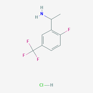 1-(2-Fluoro-5-(trifluoromethyl)phenyl)ethanamine hydrochloride chemical structure (CAS 1373865-26-9)