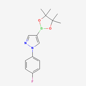 1-(4-Fluorophenyl)-4-(4,4,5,5-tetramethyl-1,3,2-dioxaborolan-2-yl)-1H-pyrazole chemical structure (CAS 1373918-57-0)