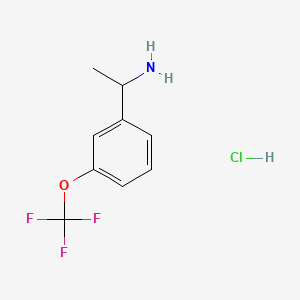 1-[3-(Trifluoromethoxy)phenyl]ethan-1-amine hydrochloride chemical structure (CAS 1373925-07-5)