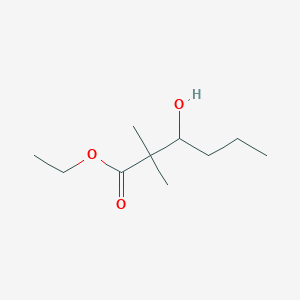 Ethyl 3-hydroxy-2,2-dimethylhexanoate chemical structure (CAS 137394-65-1)