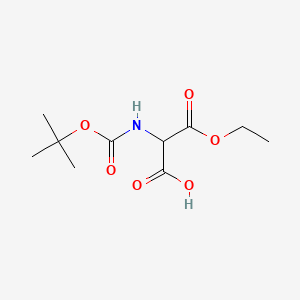 2-((tert-Butoxycarbonyl)amino)-3-ethoxy-3-oxopropanoic acid chemical structure (CAS 137401-45-7)