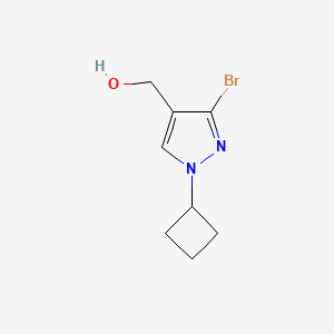 (3-Bromo-1-cyclobutyl-1H-pyrazol-4-yl)methanol chemical structure (CAS 1374258-21-5)