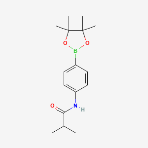 2-Methyl-N-[4-(tetramethyl-1,3,2-dioxaborolan-2-yl)phenyl]propanamide chemical structure (CAS 1374263-57-6)