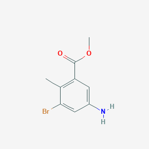 Methyl 5-amino-3-bromo-2-methylbenzoate chemical structure (CAS 1374264-44-4)