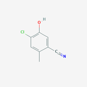 4-Chloro-5-hydroxy-2-methylbenzonitrile chemical structure (CAS 1374308-83-4)