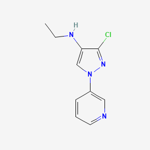 3-Chloro-N-ethyl-1-(pyridin-3-yl)-1H-pyrazol-4-amine chemical structure (CAS 1374320-45-2)