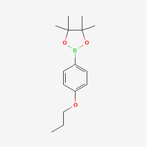 4,4,5,5-Tetramethyl-2-(4-propoxyphenyl)-1,3,2-dioxaborolane chemical structure (CAS 1374430-02-0)