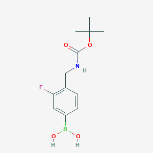 (4-(((tert-Butoxycarbonyl)amino)methyl)-3-fluorophenyl)boronic acid chemical structure (CAS 1374451-80-5)