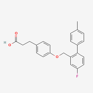 3-(4-((4-Fluoro-4'-methyl-[1,1'-biphenyl]-2-yl)methoxy)phenyl)propanoic acid chemical structure (CAS 1374516-07-0)