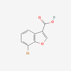 7-Bromobenzofuran-3-carboxylic acid chemical structure (CAS 1374574-88-5)